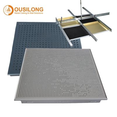 China False Square Acoustic Decorative Panel Tiles 600*600mm Integrated Aluminum Suspended Ceiling Clip In Ceilings for sale