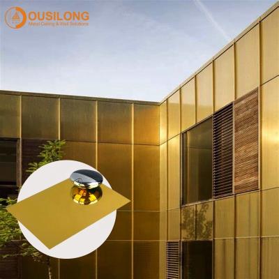 China Modern Commercial Decoration Cladding Panel Fireproof Building Materials Mirror Exterior Aluminum Wall Panels for sale