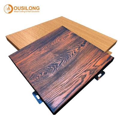 China Modern Decorative Marble Grain Facade Commercial Wood Panel Cladding External Aluminum Wall Panels for sale