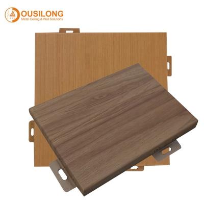 China Modern Commercial Wood Grain Panel Cladding Decoration Facade Wall Marble External Aluminum Panels for sale