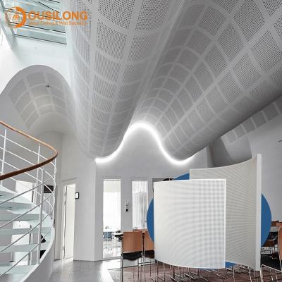 China Modern 3D Curved Exterior Perforated Aluminum Wall Panel Metal Cladding Facade Ceiling Panel for sale