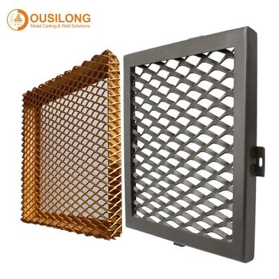 China Modern Exterior Facade Cladding Metal Mesh Wall Panels Perforated Aluminum Decorative Ceiling Panel for sale