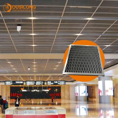 China Integrated Interior Decorative Expanded Ceilings Stretch Wall Panels Aluminum Mesh Ceiling Panel for sale