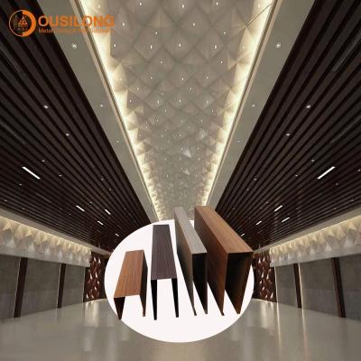 China Artistic Ceilings Aluminum Partition Ceiling Tiles Building Materials Metal U Shape Ceiling Panel For Hotel for sale