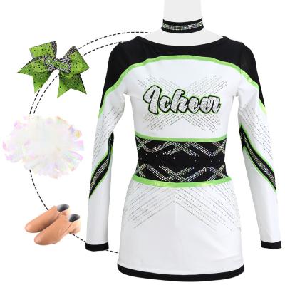 China Newest High School Cloth 250gsm Long Sleeve Girl Cheerleader Costume Star Cheerleading Uniforms Custom All for sale