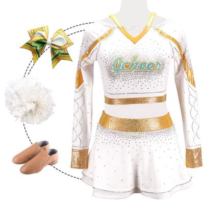 China 250gsm Fabric Wholesale High Quality Cheerleading Uniform Custom Sublimated All Star Rhinestone Cheer Uniforms OEM for sale