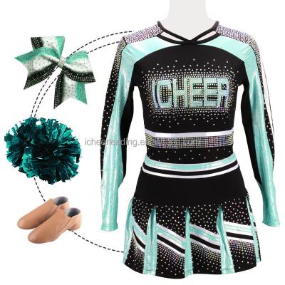 China 250gsm Fabric Cheerleader Uniforms Cheerleading Equipments OEM Sportswear Type Cheerleading Kids Cheerleading Uniforms Adult Supply Service Product for sale