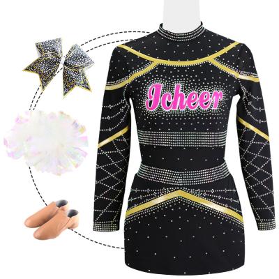 China 250gsm 2022 fabric wholesale customized free design uniforms cheer lady cheerleading uniforms custom made for sale