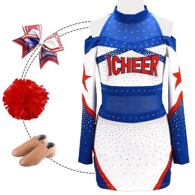 China Wholesale Custom Team Cheerleader Clothing Comfortable Spandex Cheerleading Outfit Hot Sales Latest Design 250gsm Fabric for sale