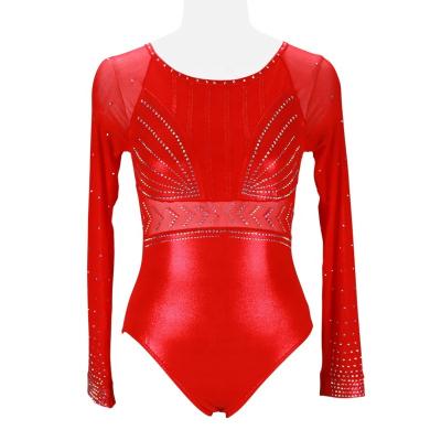 China Crystal Gym Tights With ab Student Backles All Star Cloth 250gsm Long Gymnastics Tights Dancer Uniforms College Custom for sale