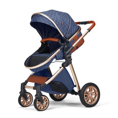 China Hot Selling Multifunctional 3 in 1 Newborn Luxury Leather Baby Stroller for sale