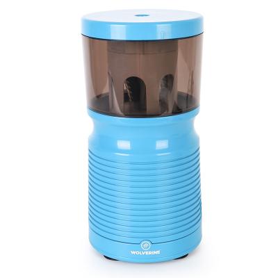 China WOLVERINE Automatic Plastic School Pencil Sharpener Machine Electric Plastic For Desktop 8-12mm Colored Pencils Blue for sale