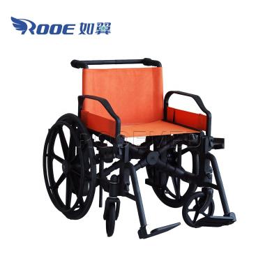 China Plastic BWHM-07MRI Folding Lightweight Fabric Wheelchair Oxford Plastic Manual Wheelchair for sale