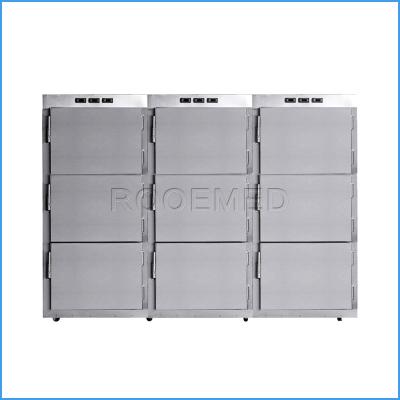 China American Style GA309 Mortuary Stainless Steel Burial 9 Corpse Storage Refrigerator for sale