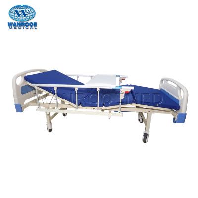 China BAM200 metal medical equipment manual hospital bed price with aluminum side rail for sale