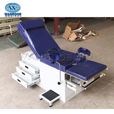 China A-S106A Bed Gynecological Hospital Gynecology Examination Gynecology Examination Treatment Bed Foldable Portable Chair with 3 Big Drawers for sale