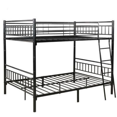 China Customized Single Frame Wrought Iron Bed Base Double Bunk Queen Size Modern Bunk Bed With Staircase for sale