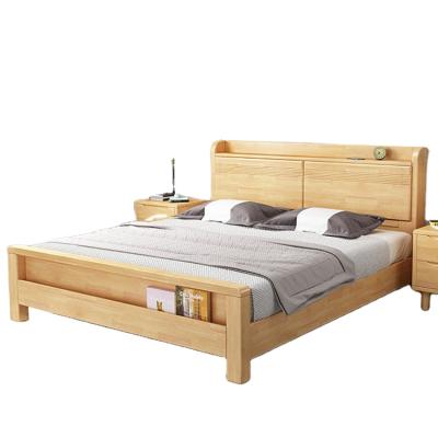 China Expandable Solid Modern Bedroom Queen Frame King Size Wooden Bed With Storage for sale