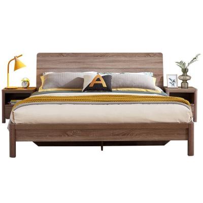 China Modern Single Classic Design Double Solid Wood Frame Bed for sale