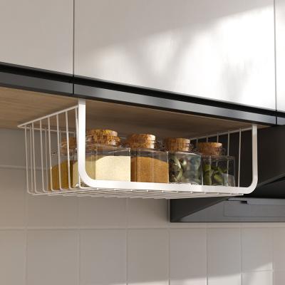 China Storage Kitchen Wall Cupboard Basket Cabinet Division Hanging Dish Layered Hang Storage Organizing Rack for sale