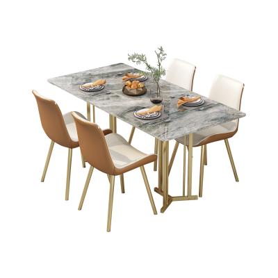 China Latest Nordic Modern Modern Marble Dining Table And Chair Set For Home for sale