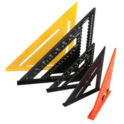 China Length Measuring Carpenters Measuring Tools Aluminum Alloy Protractor Triangle Ruler Speed ​​Square Measuring Ruler For Woodworking for sale