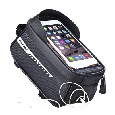 China Waterproof Durable Factory Motorcycle Phone Bag Front Tube Frame Cycling Case Bike Bicycle Handlebar Bag for sale