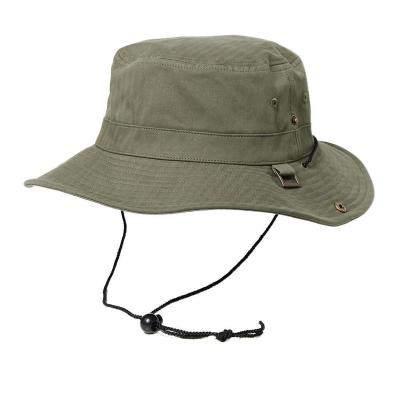 China Supplier Wholesale Multifunctional Wide Brim Sun Protection Fluffy Sun Hat With Strings Mens Summer Cotton Camouflage Bulk Bucket Hats for sale