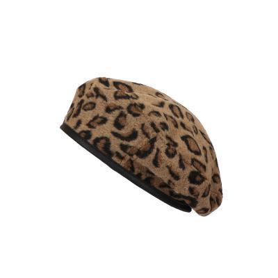 China Fashion\Comfortable\Durable Custom Wholesale Designer Villus Embroi Cotton Fashion Leopard For Women Femm Beret Hat Cap for sale