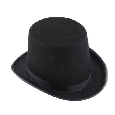 China Fashion \ Hot Selling Black Felt Magician Comfortable \ Durable Top Hat Jazz Magic Top Hat Halloween Magic Props Jazz Gentleman Hat for sale