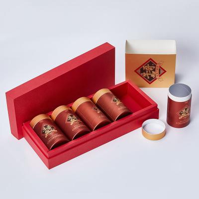 China Handmade Wholesale Biodegradable Personalized Round Tea Set Paper Tube Custom Logo Cardboard Gift Tea Packaging Box for sale