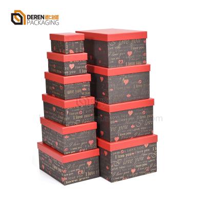 China Recyclable Custom Gift Boxes 10pcs Each Set From Small To Large Different Sizes for sale