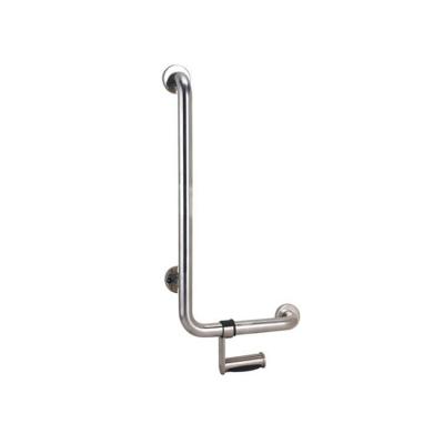 China Factory Sale Modern YJL Equipment Barrier Free Hospital 90 Degree Stainless Steel Grab Bar With Paper Holder for sale