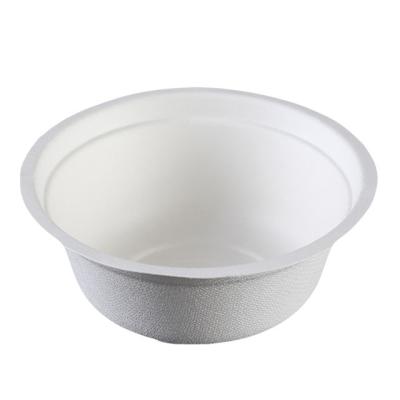 China Good quality 15*155mm sugar cane paper pulp bowl disposable degradable white round disposable paper bowl for sale