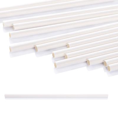 China Hot Selling Disposable Paper Packing Straws 6*205 Mm White Biodegradable Paper Straws Disposable Environmental Friendly Paper Straws for sale