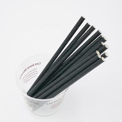 China Hot Selling Sustainable Separately Pack Black Paper Straws 6mm Environmental Friendly Straws Disposable Straws For Drinks for sale