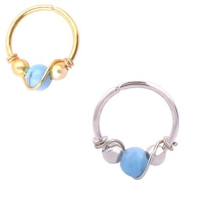 China CLASSIC Nose Ring Ring Hoop Lucky Turquoise Nose Ring New Arrival For Adult Children for sale