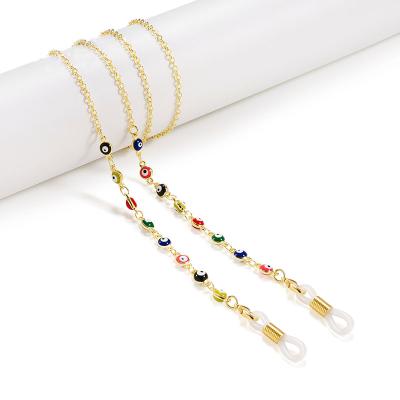 China Mask string; Sunglasses chains new fashion colorful evileye gold monocle chain facemask mask chain chain for sale