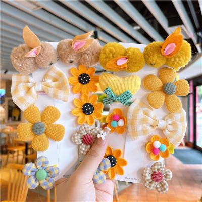 China Cute Sweet New Arrival Flower Hair Clip Kids Hair Accessories Set for sale