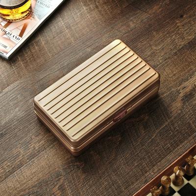 China Factory direct sale luxury high quality ultra-thin portable cigar case travel cigar aluminum wood humidifier for sale