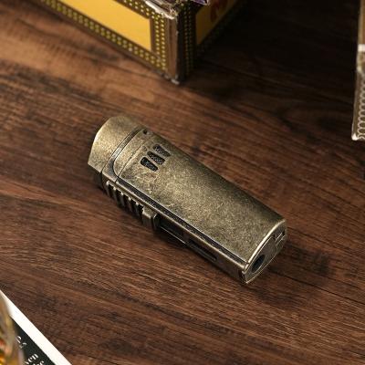 China Safety Refillable Gas With 3 Holder Metal Alloy Jet Flame Windproof Torch Lighter Cigar Lighter for sale