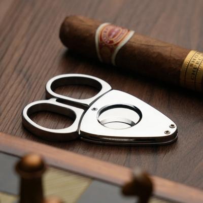 China Travel Cigar Accessories Stainless Steel Handle Portable Hot Selling Cigar Cutter for sale