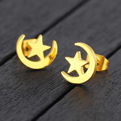 China New Fashion BOHEMIA Korean Tiny Little Kids Dangle Star Charm Earrings 18K Gold Custom Stainless Steel Women Stud Earring Jewelry for sale