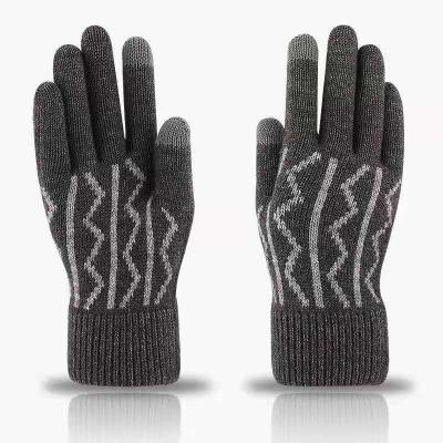 China Comfortable Unisex Touch Screen Gloves Stretch Knit Full Finger Winter Gloves for sale