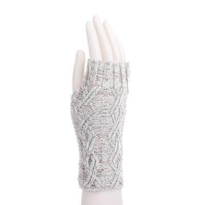 China Comfortable custom made high quality knit women's acrylic fiber jacquard half-finger mitten for sale