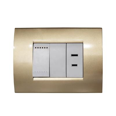 China Pakistan Max Gold White Customized Color Feature Electrical Safety Switches and Sockets Switch Wall Mounted Material Panel for sale