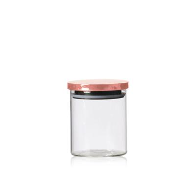 China Wholesale Viable Airtight Storage Round Glass Jar With Storage Honey Glass Jar Glass Set for sale