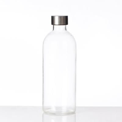 China Sustainable Factory Clear High Borosilicate Glass Sport Recycled Tea Drinking Water Bottle for sale