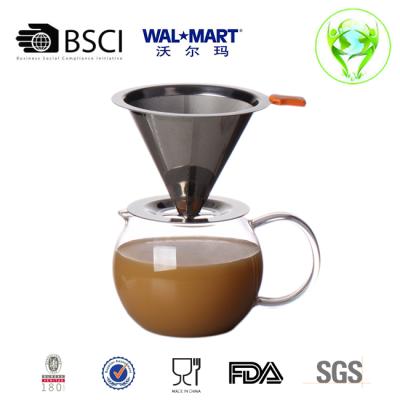 China High Borosilicate Glass Sustainable Glass Coffee Pot Custom Certification Coffee Pot LFGB Factory for sale