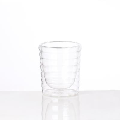 China Borosilicate Glass Coffee Cup Double Wall Viable Wall Juice Mug Beer Glass for sale